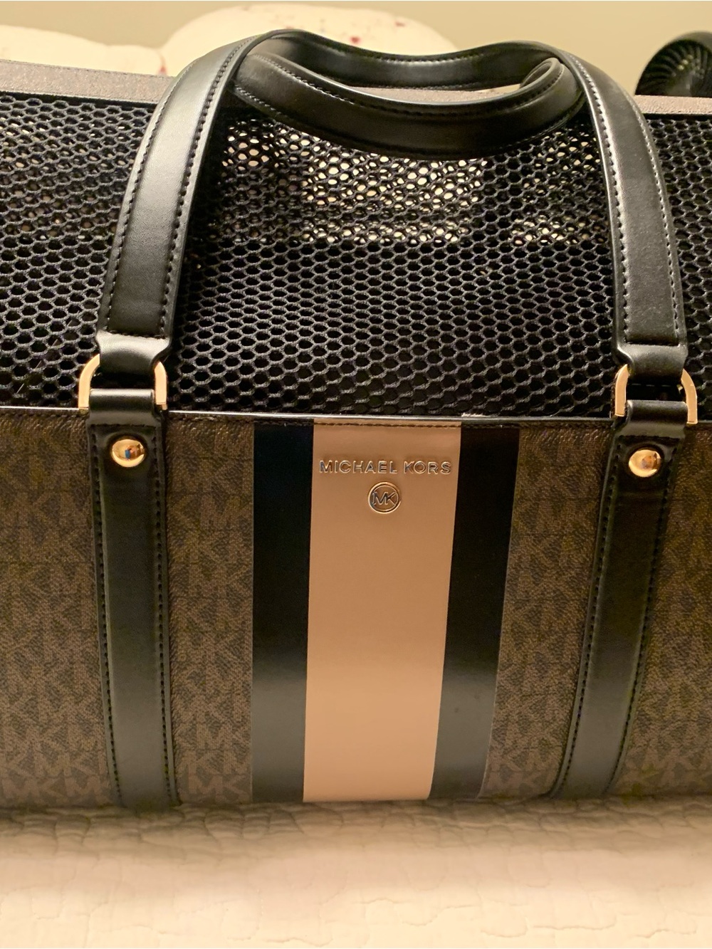 NWOT Michael Kors Monogram Brown & Tan Pet Carrier Tote